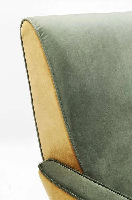 Luna Green/Yellow Velvet Retro High Armchair