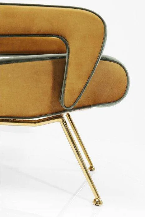 Luna Green/Yellow Velvet Retro High Armchair