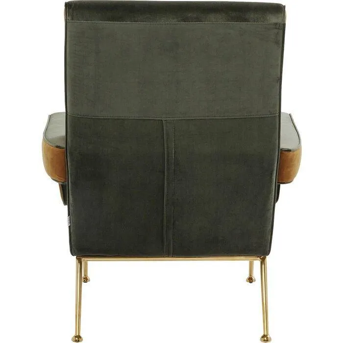 Luna Green/Yellow Velvet Retro High Armchair