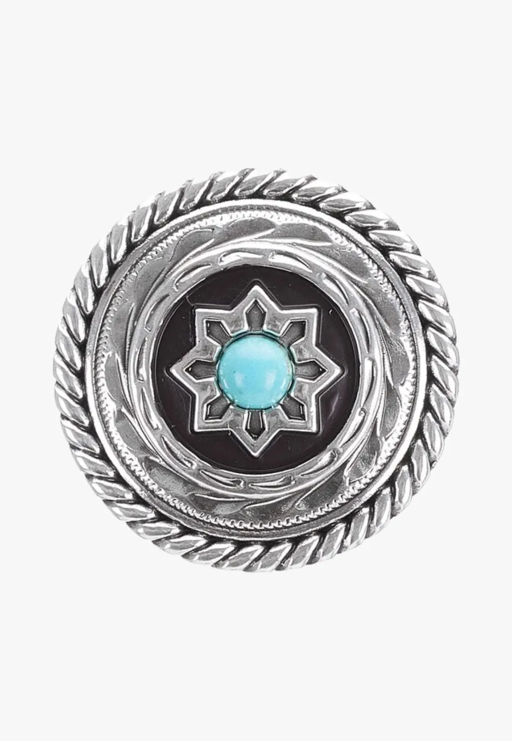 M and F Western Turquoise Flower Scarf Slide