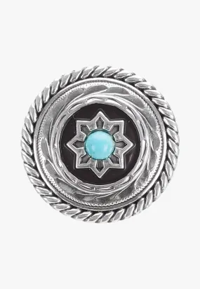 M and F Western Turquoise Flower Scarf Slide
