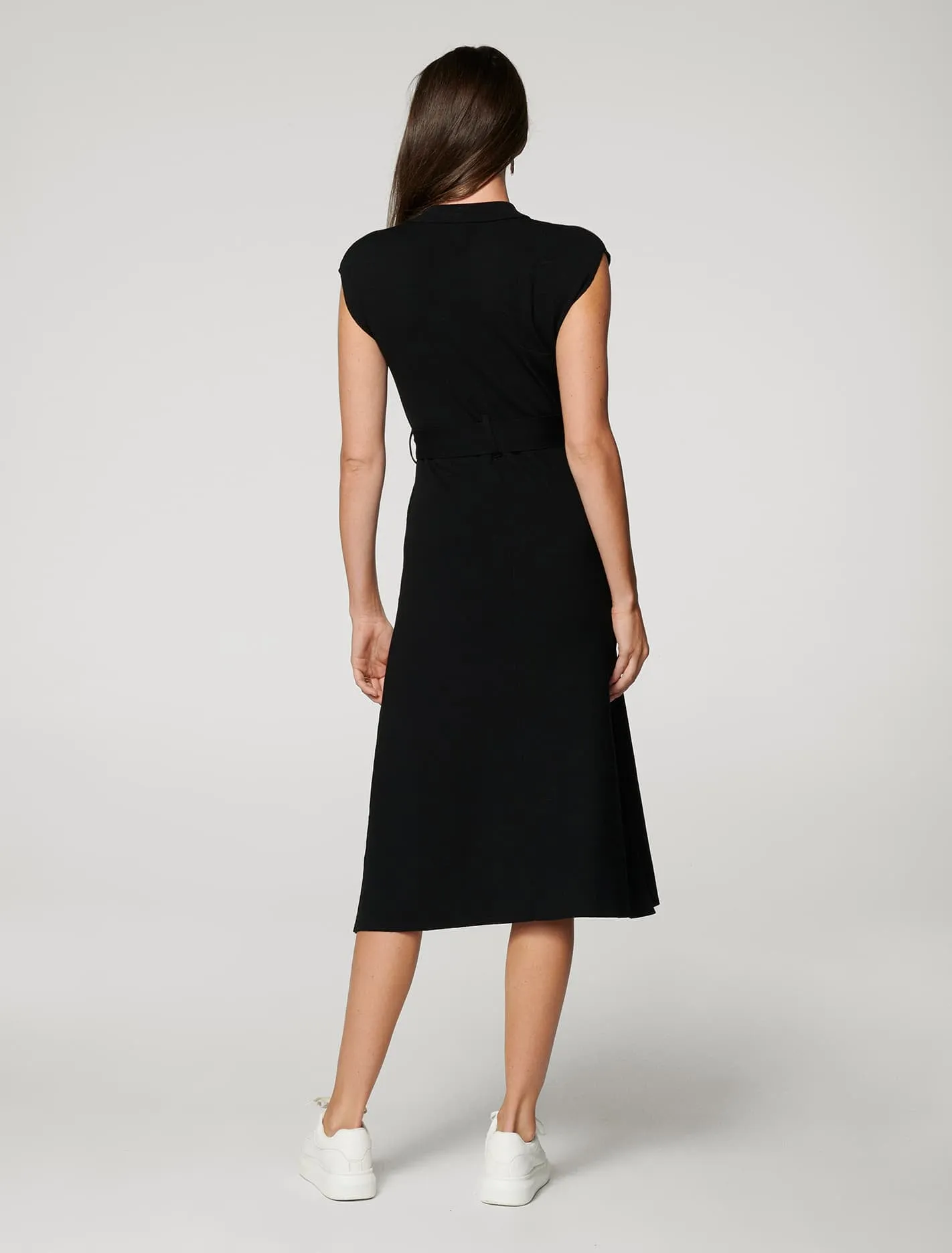 Mari Collar Fit And Flare Knit Dress