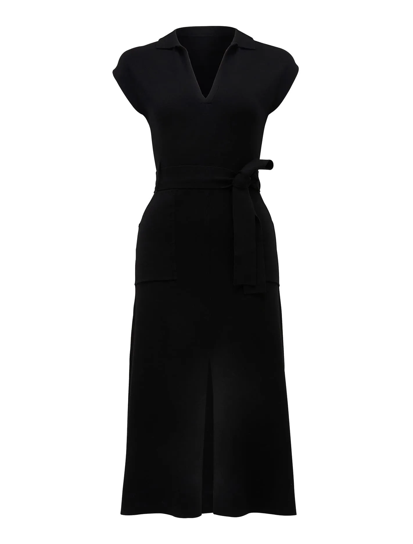 Mari Collar Fit And Flare Knit Dress