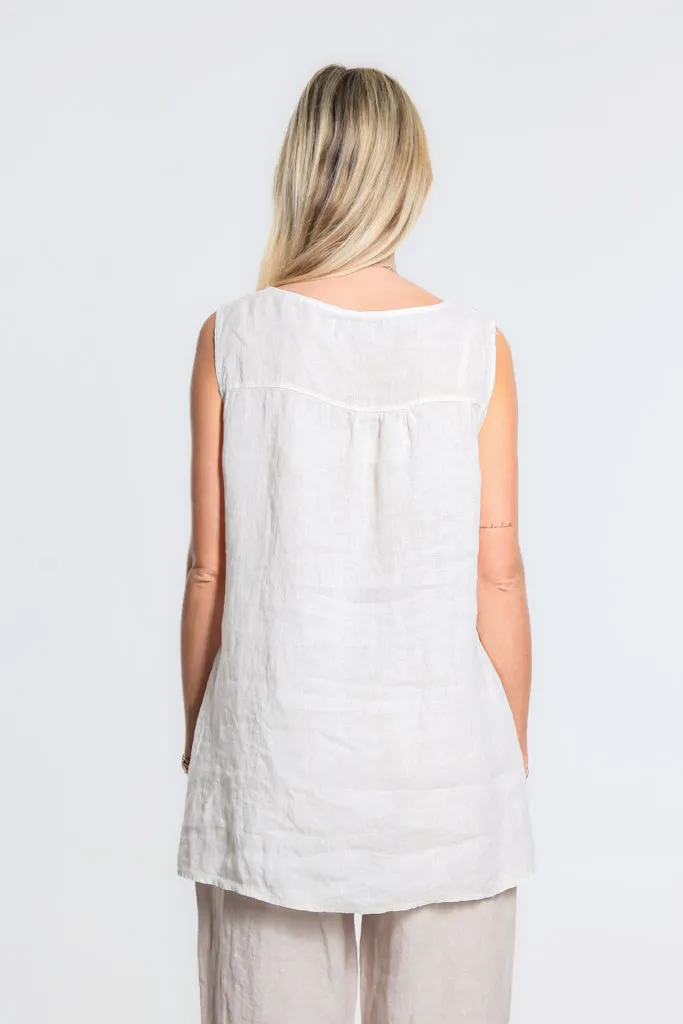 Melanie Leaf Jacquard Sleeveless Top (BT126J)
