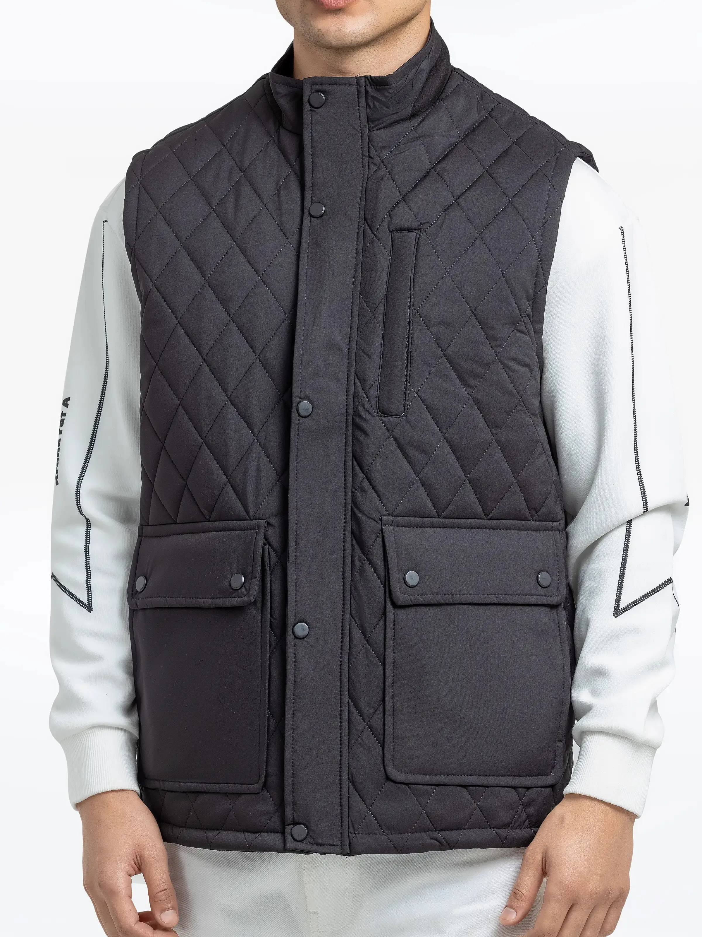 Men's Black Gilet Jacket - EMTJP24-022
