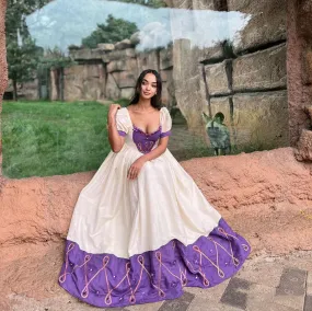 Modern Ethiopian Habesha Kemis with Purple Wide Tilet Design