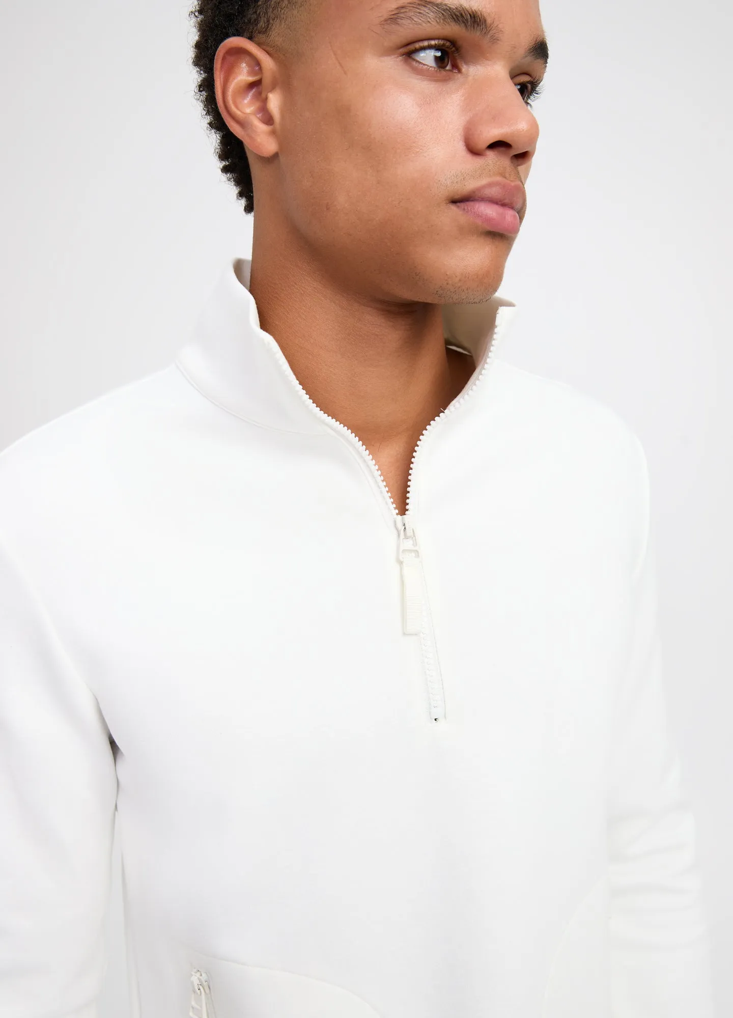 Neoprene Half Zip Sweatshirt Ecru