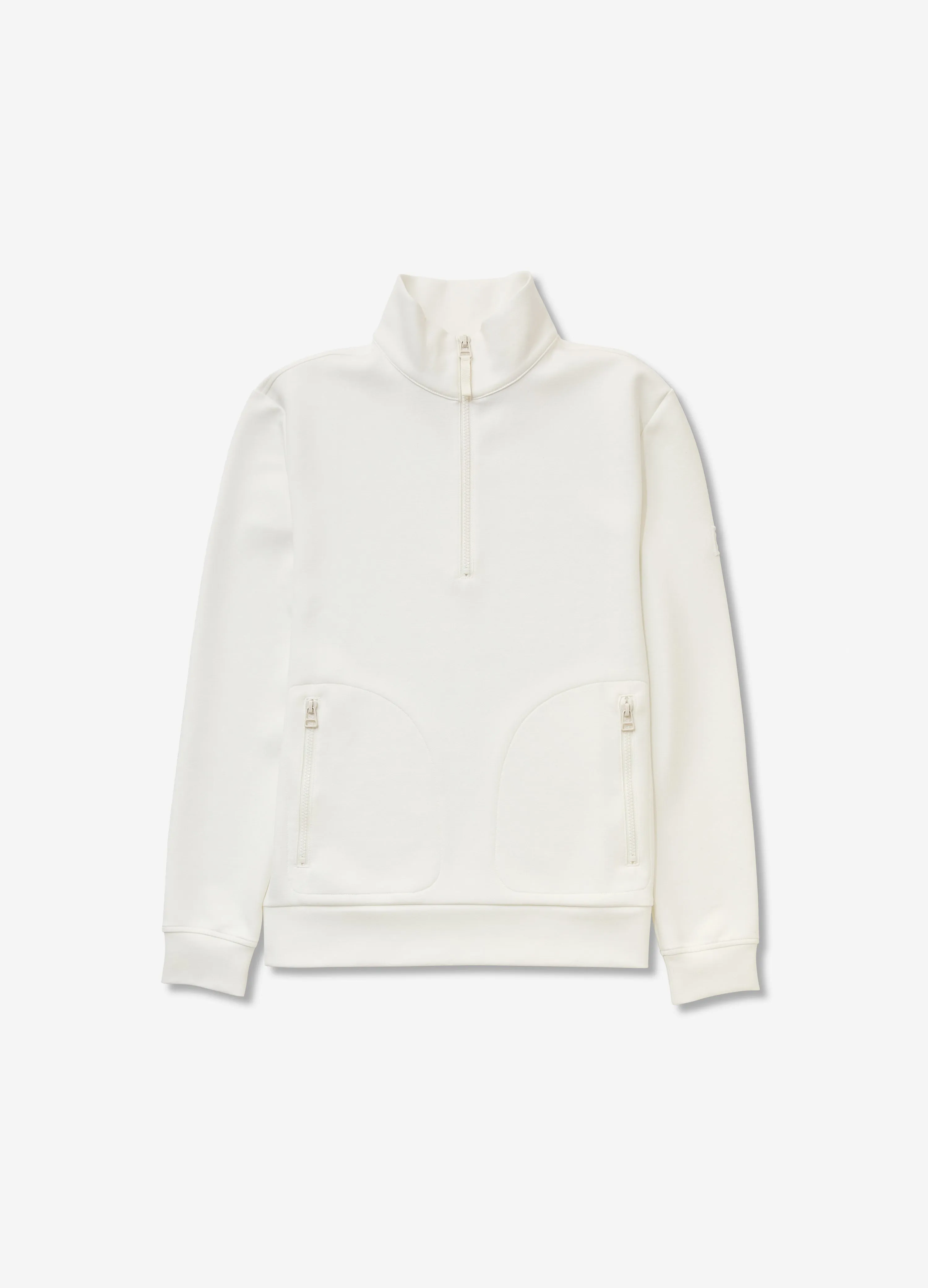 Neoprene Half Zip Sweatshirt Ecru