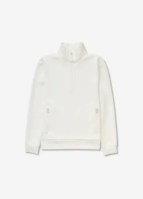 Neoprene Half Zip Sweatshirt Ecru