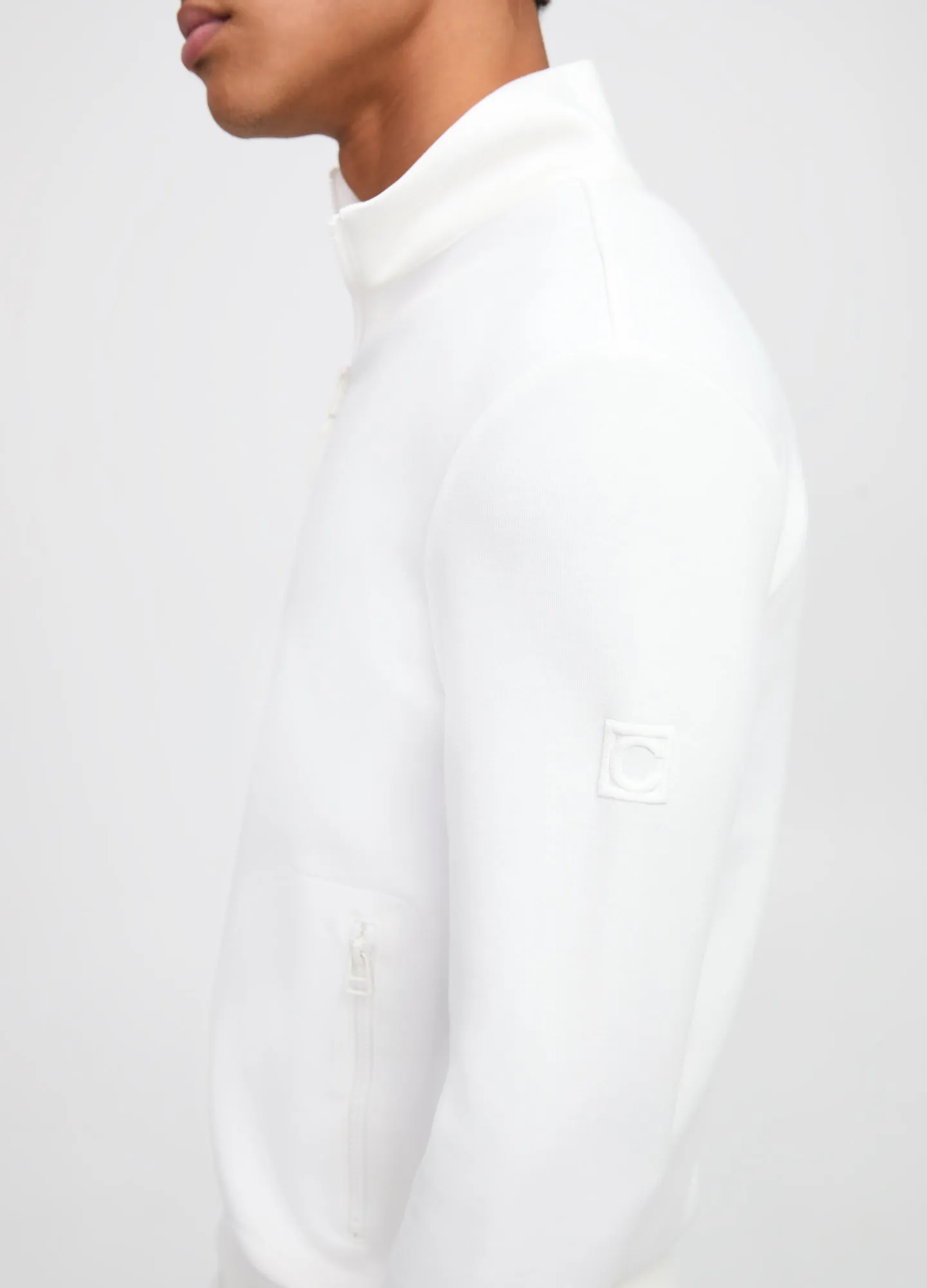 Neoprene Half Zip Sweatshirt Ecru