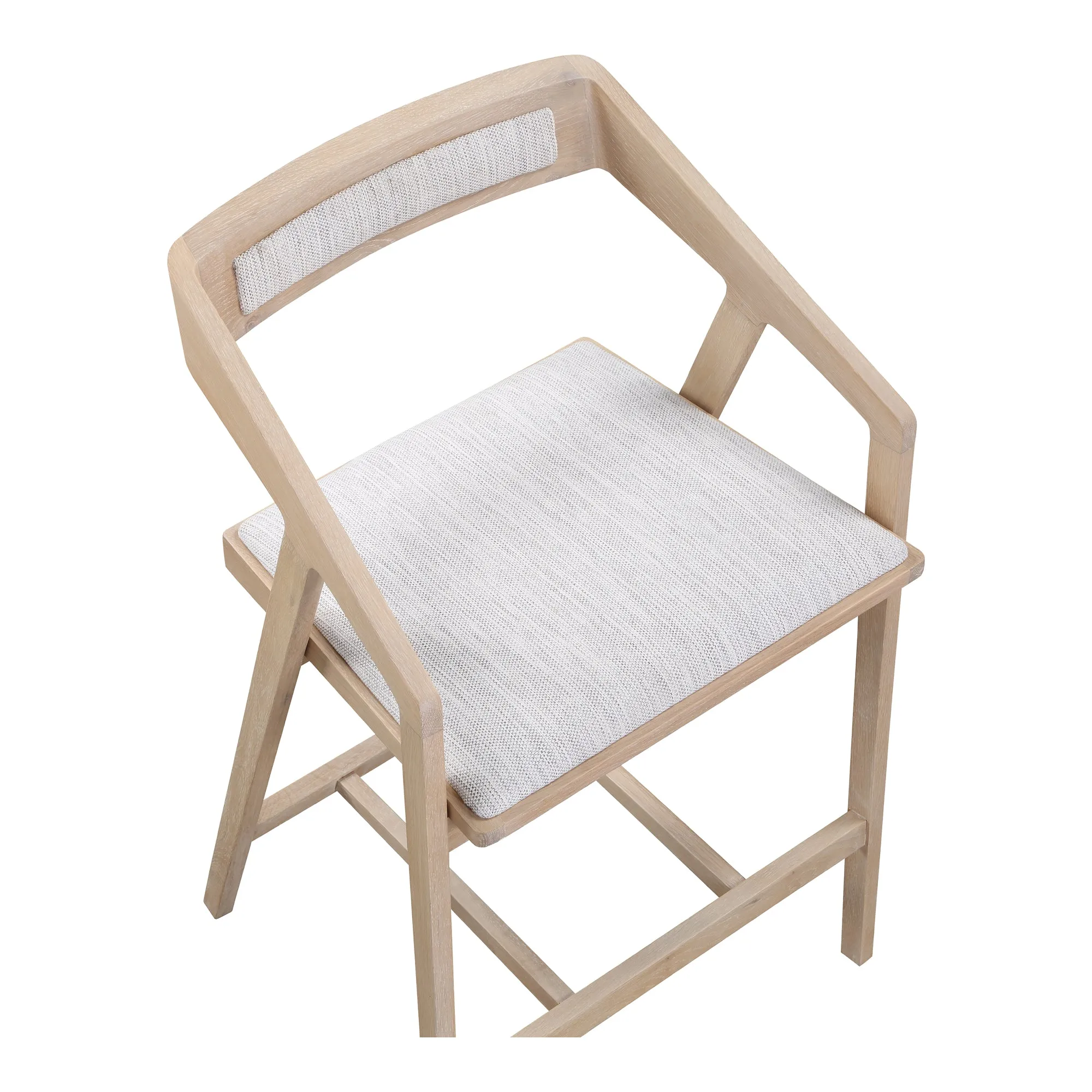 Padma Oak Counter Stool Light Grey