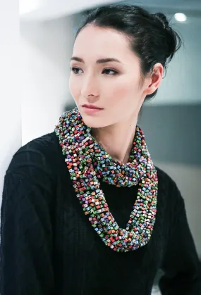 Pashmina Fishnet Infinity Scarf - Hand-painted