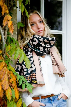 Personalised Cotton Blend Leopard Print Scarf