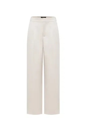 Polyester Dobby Relaxed Straight Leg Suit Pants
