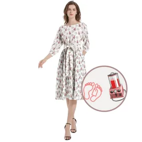 Porti-Girl Embalmer - Boat Neck Belted Flared Dress