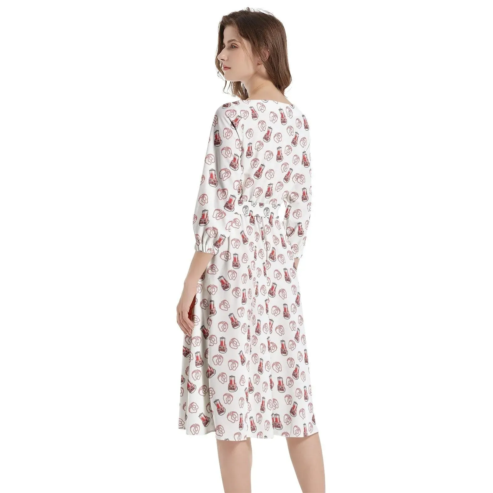 Porti-Girl Embalmer - Boat Neck Belted Flared Dress