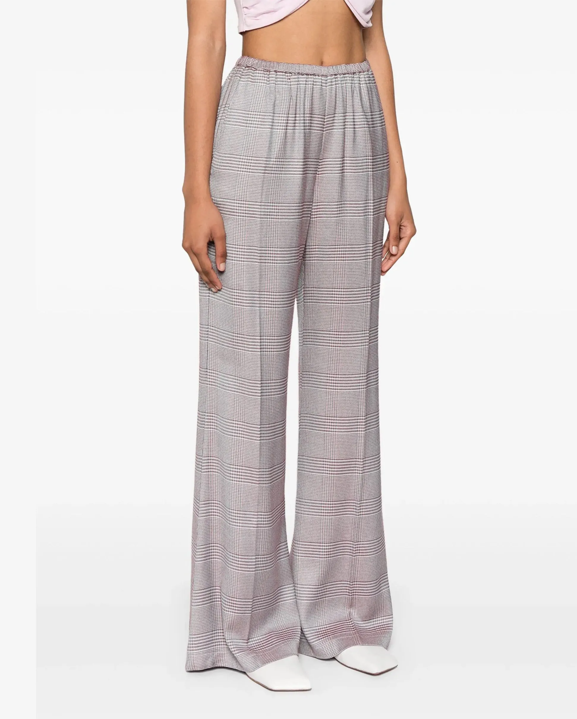 PRINCE OF WALES FLARED PANTS / ROSE
