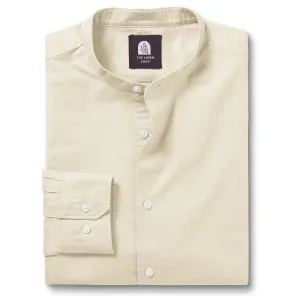 Pure Linen - Band Collar - Light Beige