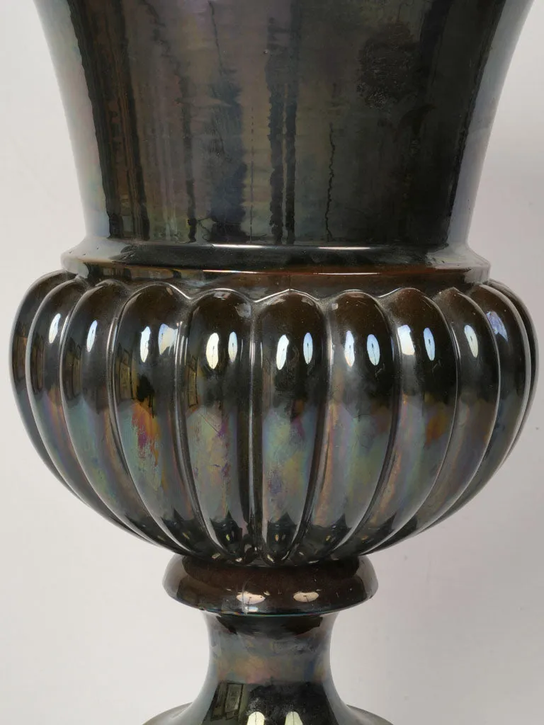 Rare Ceramic Médici Urn w/ Metallic Glaze, 32¼"