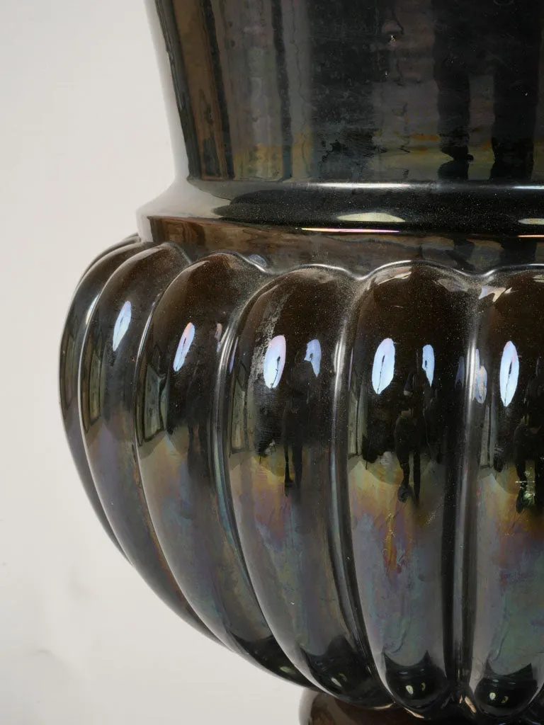 Rare Ceramic Médici Urn w/ Metallic Glaze, 32¼"