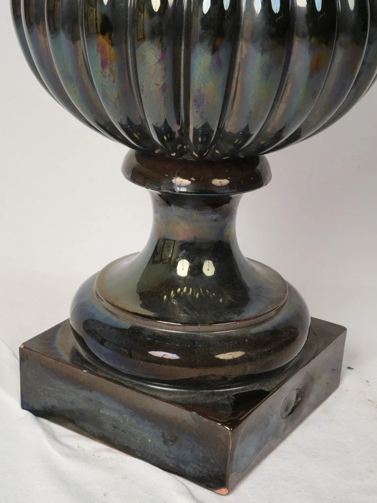 Rare Ceramic Médici Urn w/ Metallic Glaze, 32¼"