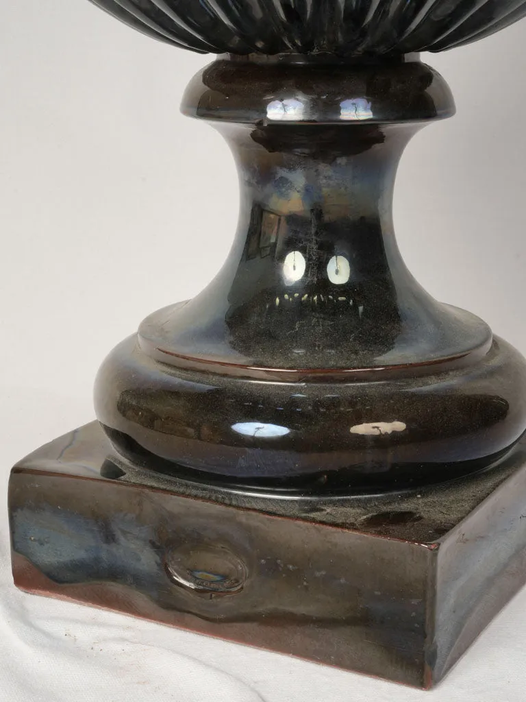 Rare Ceramic Médici Urn w/ Metallic Glaze, 32¼"
