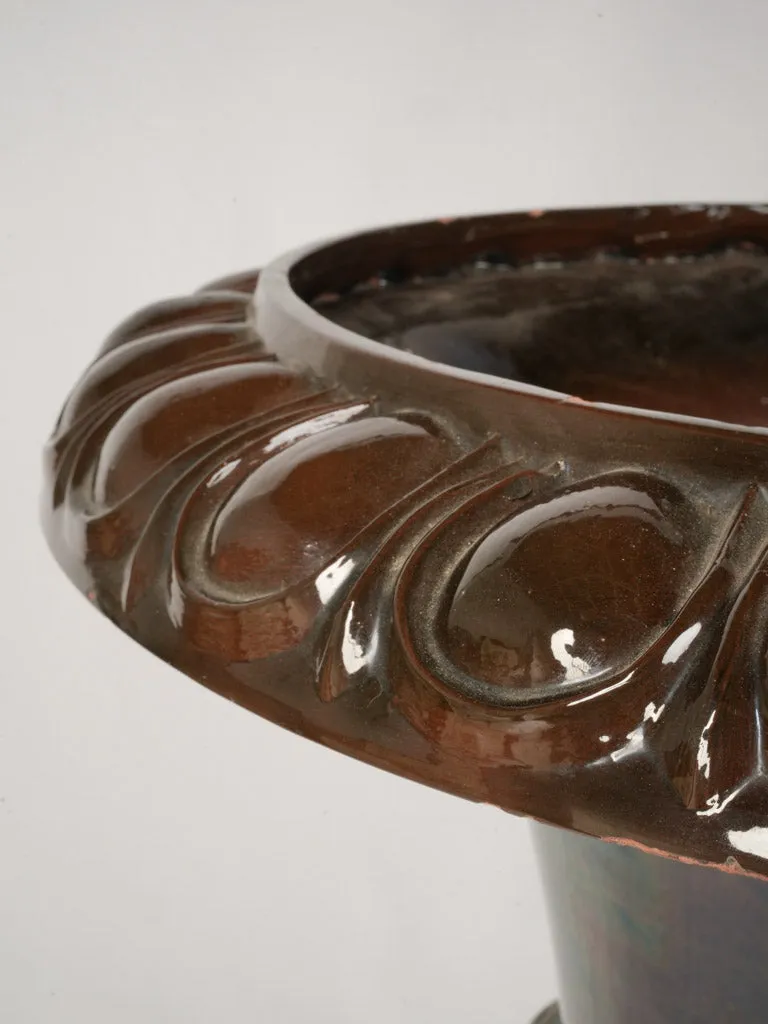 Rare Ceramic Médici Urn w/ Metallic Glaze, 32¼"