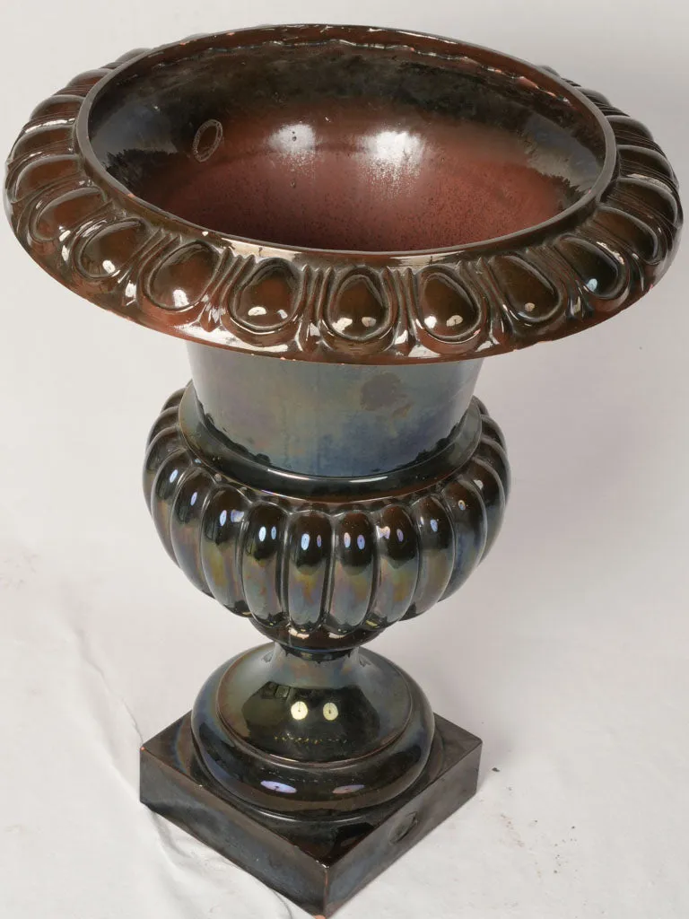 Rare Ceramic Médici Urn w/ Metallic Glaze, 32¼"