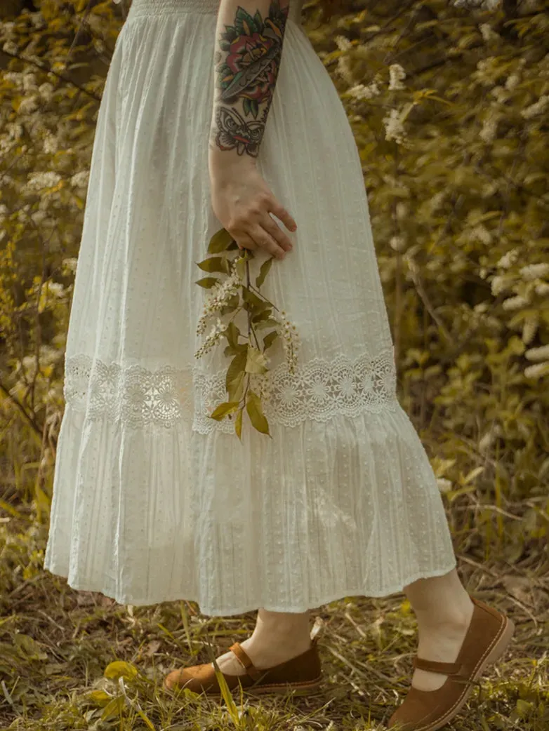 Renaissance Cotton Dress Women Off Shoulder Maxi Dress