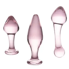 Rose Pink Anal Crystal Glass Kit (3 Piece)