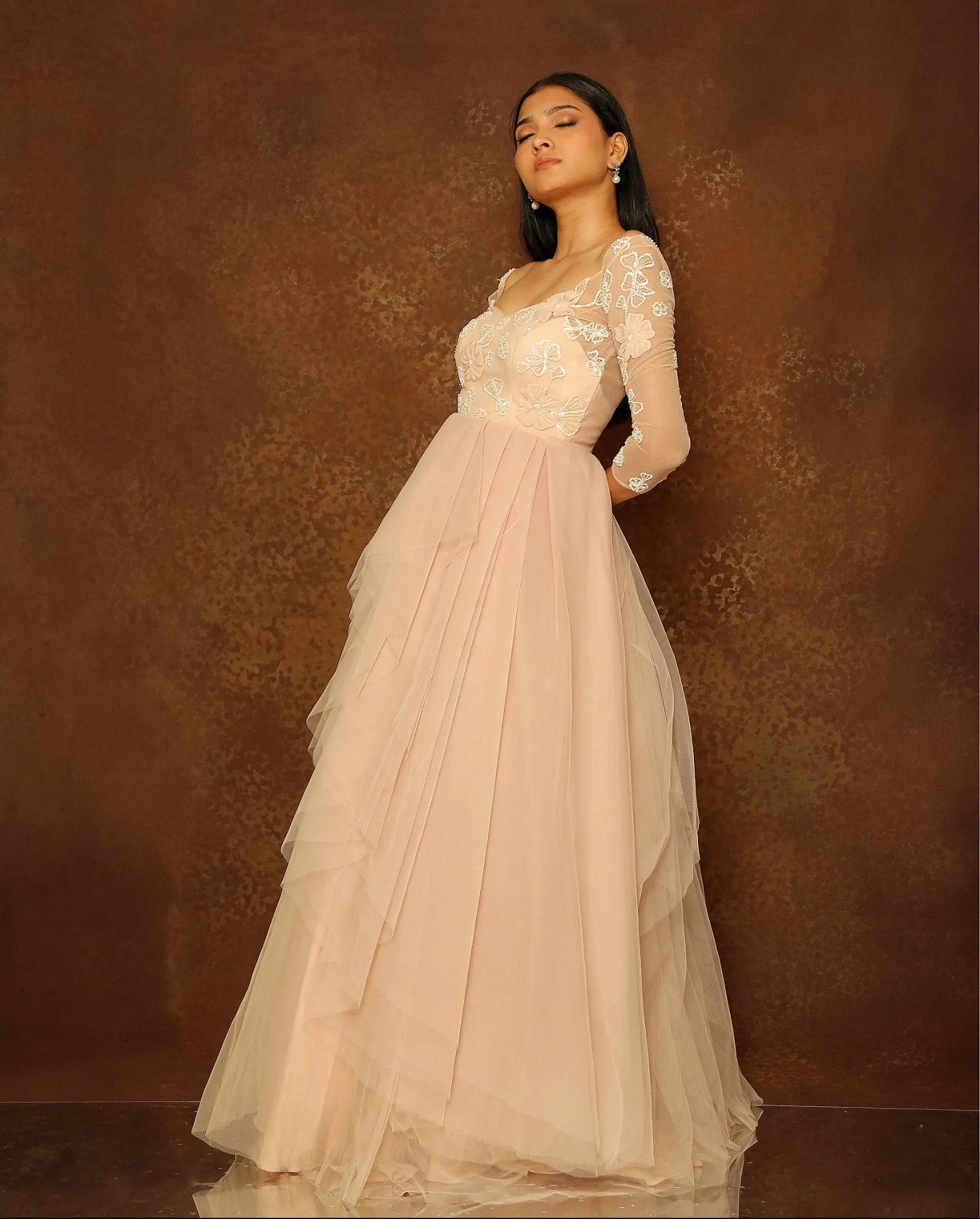 Rosebud Layered Bow Gown