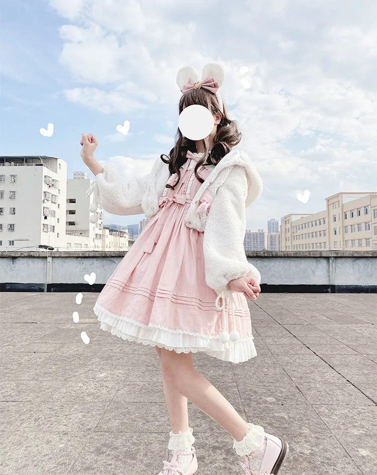 Royal Fairytale Cute Plush Rabbit Cat Teddy Bear Ears Jacket Coat