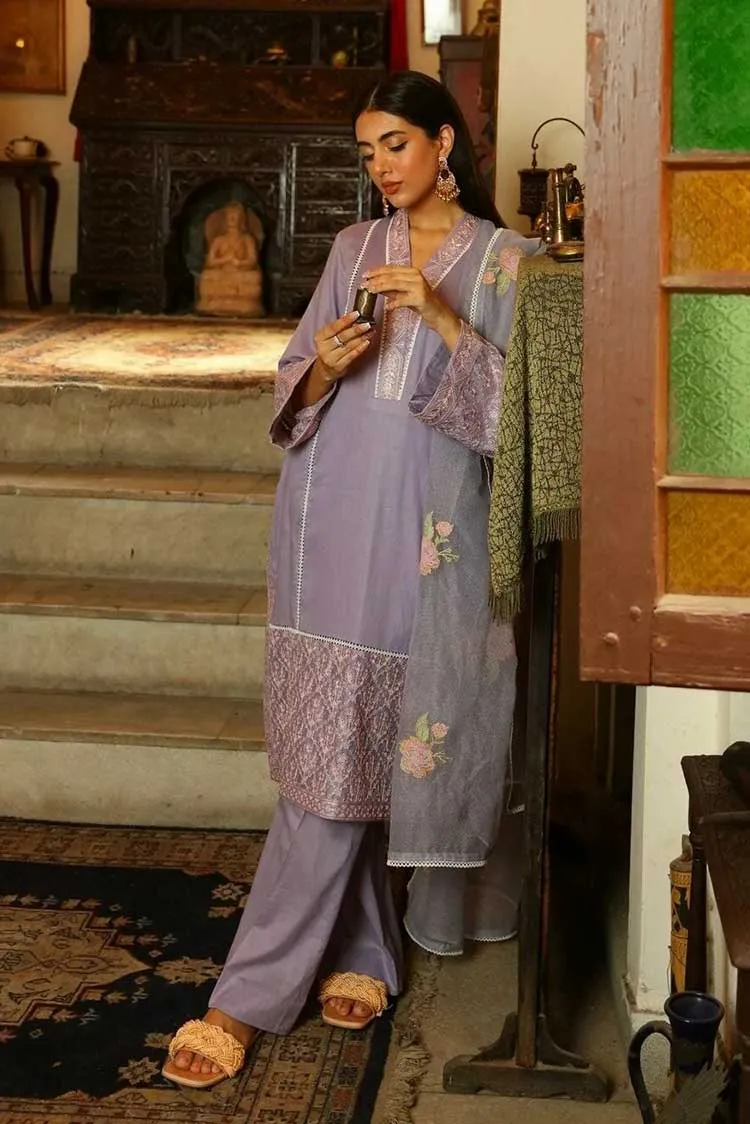 Shanyera - C4 - Lilac Muse Embroidered Lawn 3-PC Suit