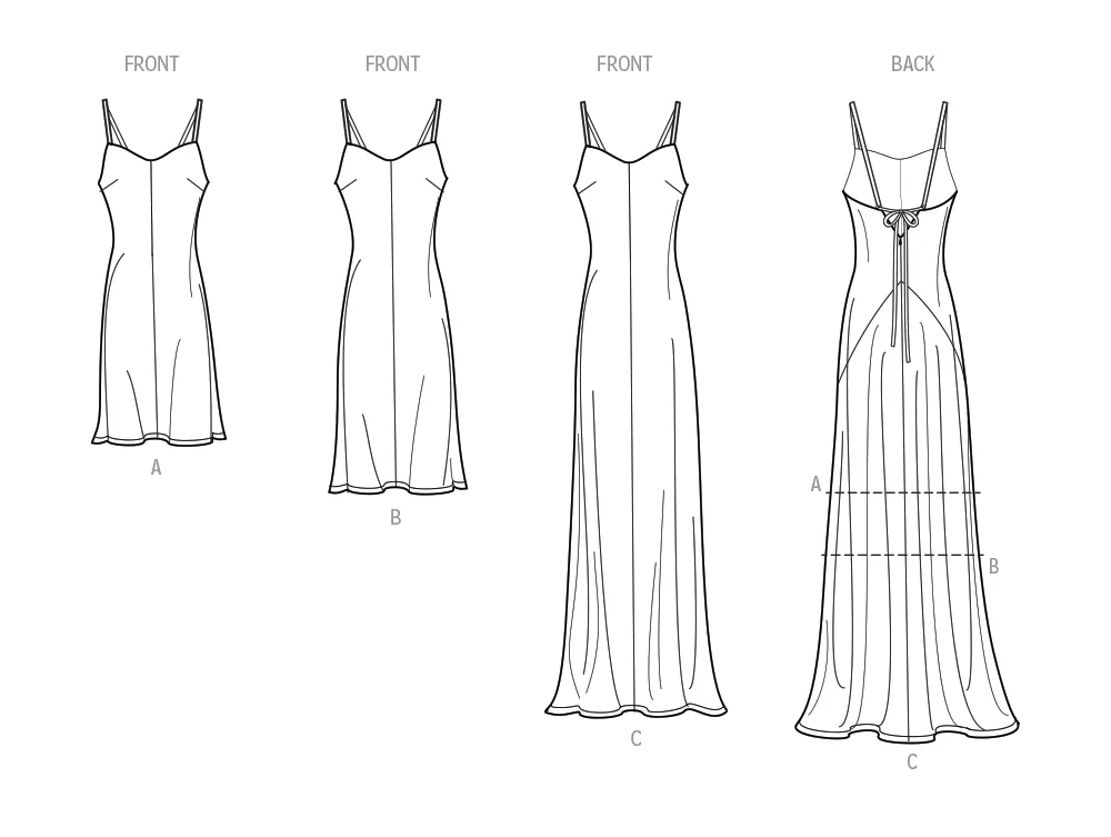 Simplicity 9745 sewing pattern Misses' Slip Dress in Three Lengths