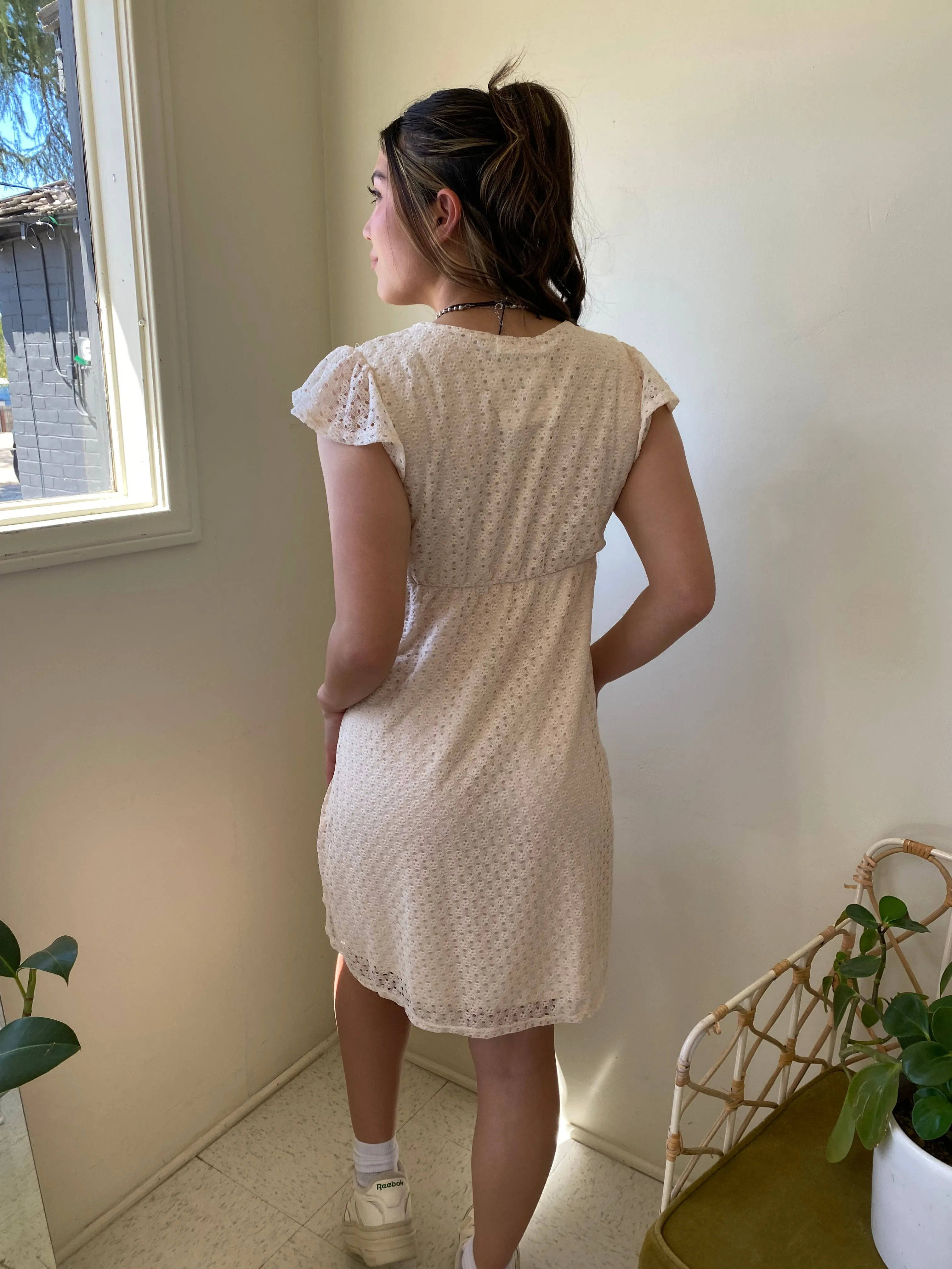 Sleeveless Lace Mini Dress