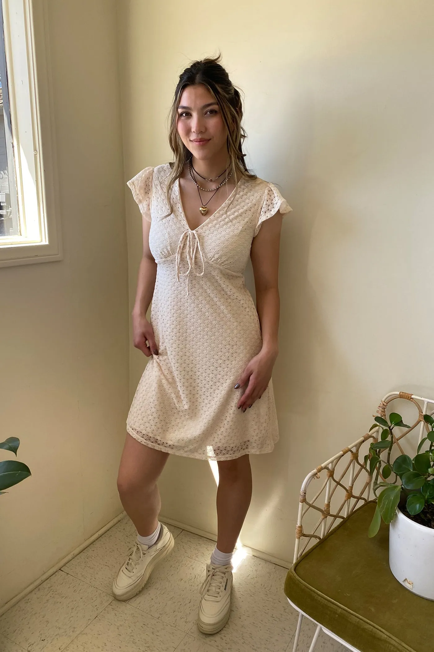 Sleeveless Lace Mini Dress