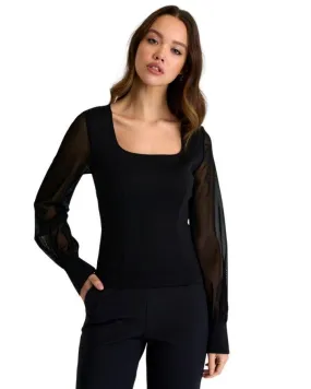Sofia 3D Mesh Puff Sleeve Top