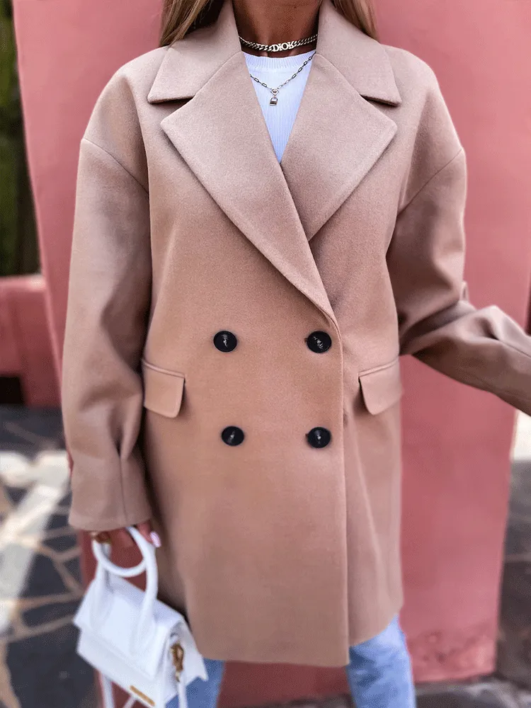 Solid Lapel Teddy Trendy Fur Long Coat