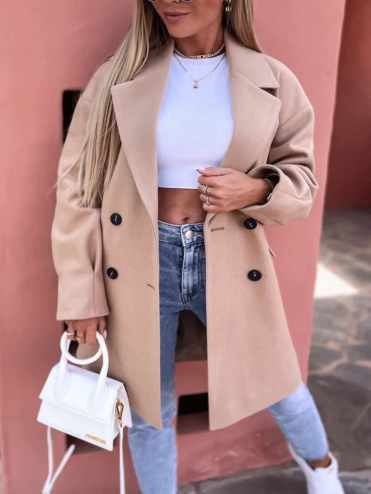 Solid Lapel Teddy Trendy Fur Long Coat