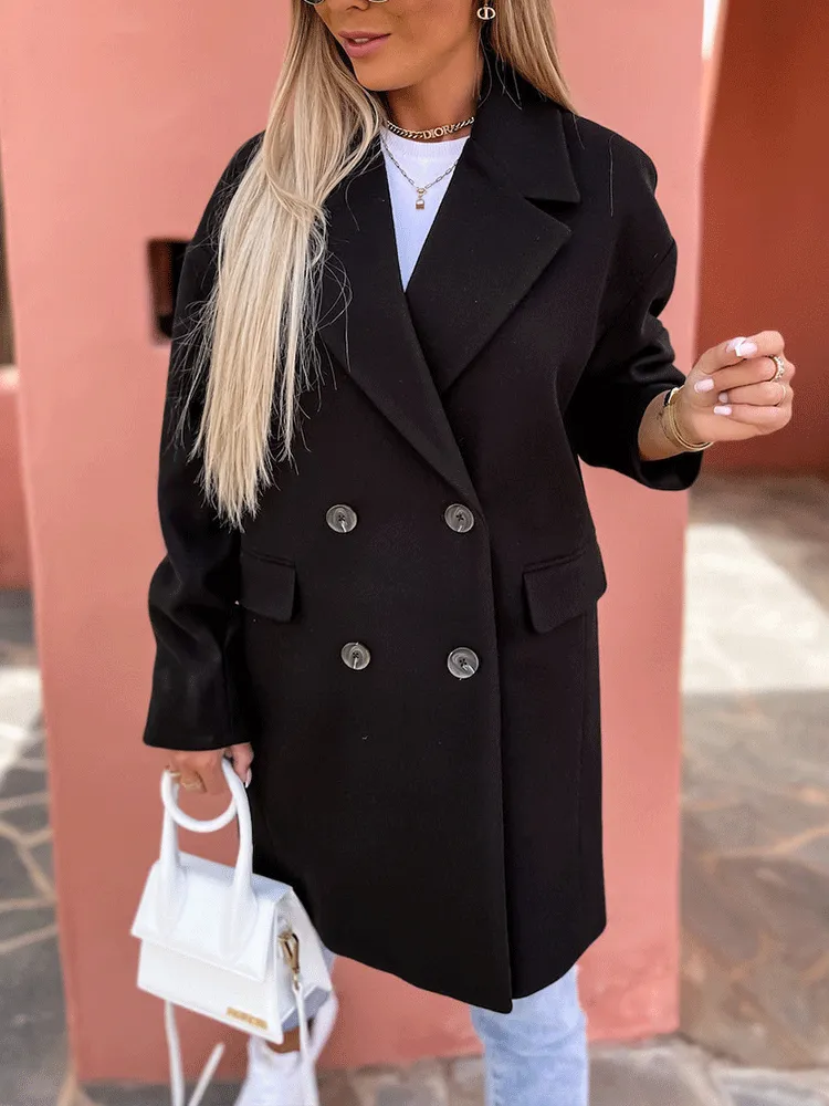 Solid Lapel Teddy Trendy Fur Long Coat