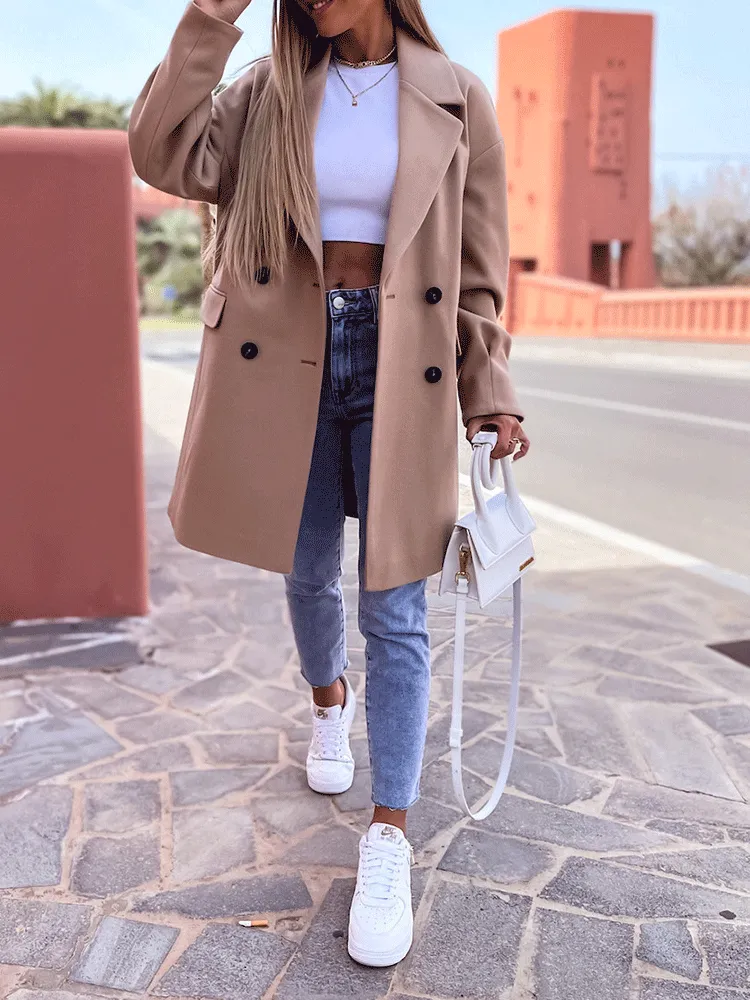 Solid Lapel Teddy Trendy Fur Long Coat