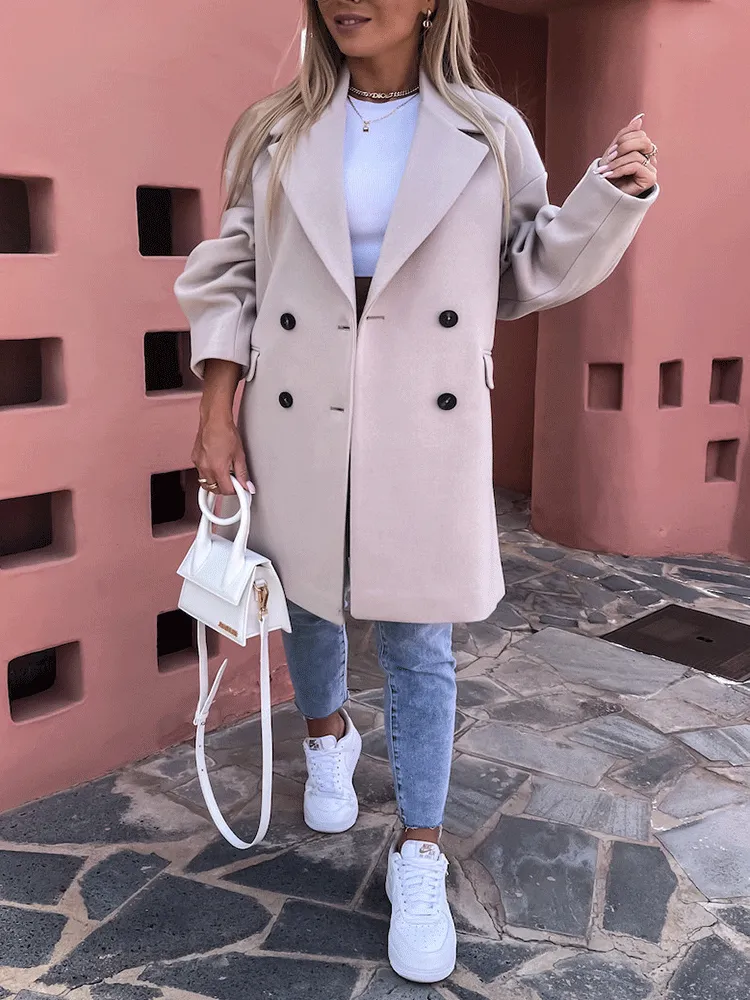 Solid Lapel Teddy Trendy Fur Long Coat