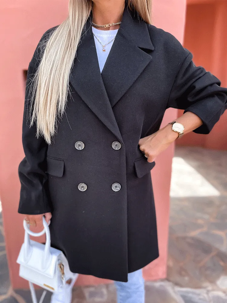 Solid Lapel Teddy Trendy Fur Long Coat