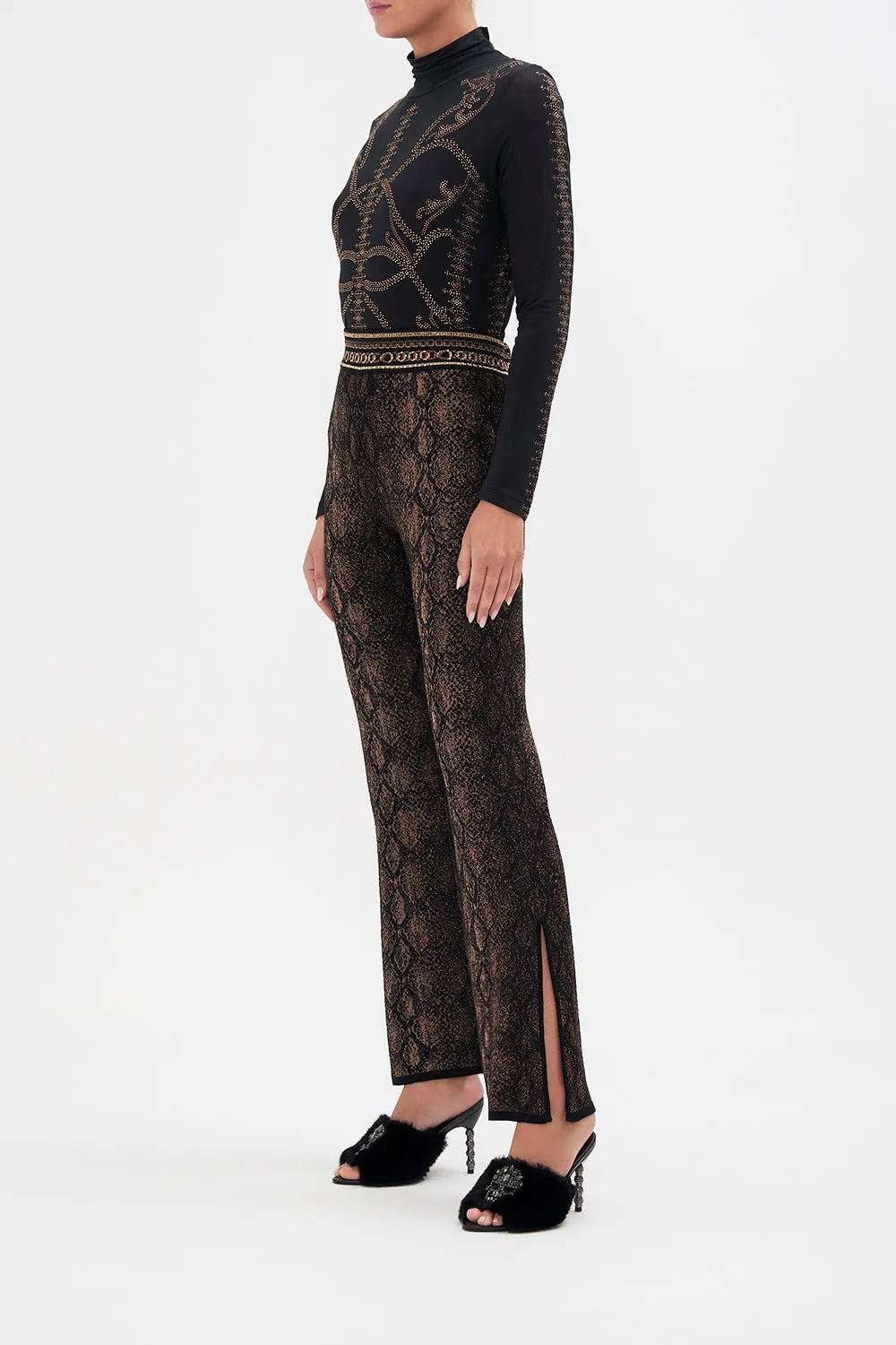 SPLIT FLARE KNIT PANT WILD HORSES