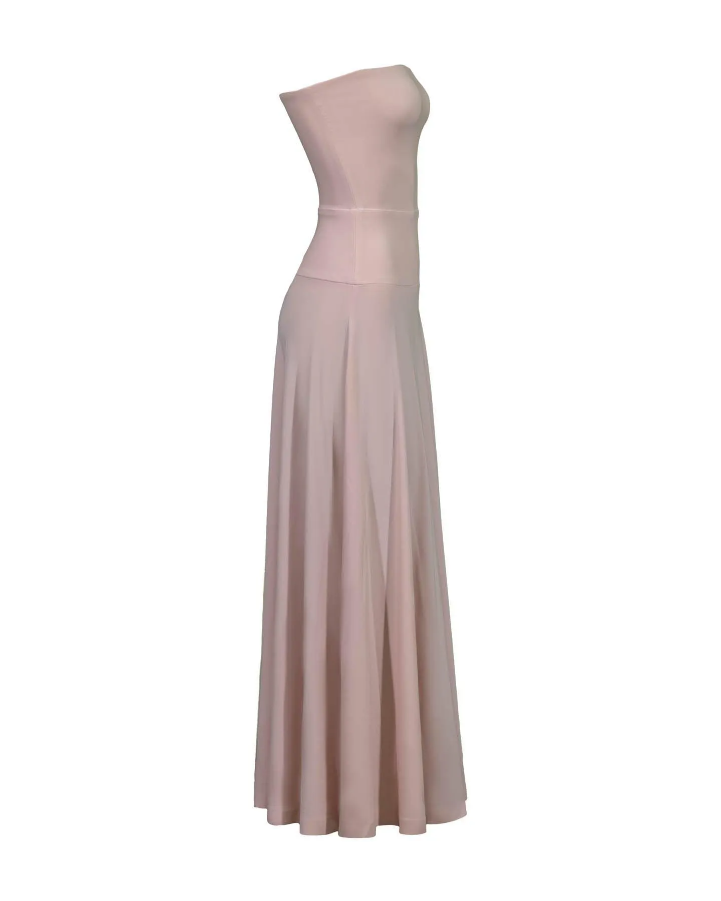 Strapless Flared Dress Blush
