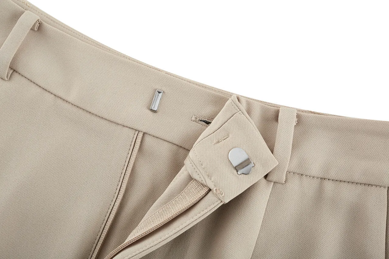 Tapered Dobby Twill Pants With Belt