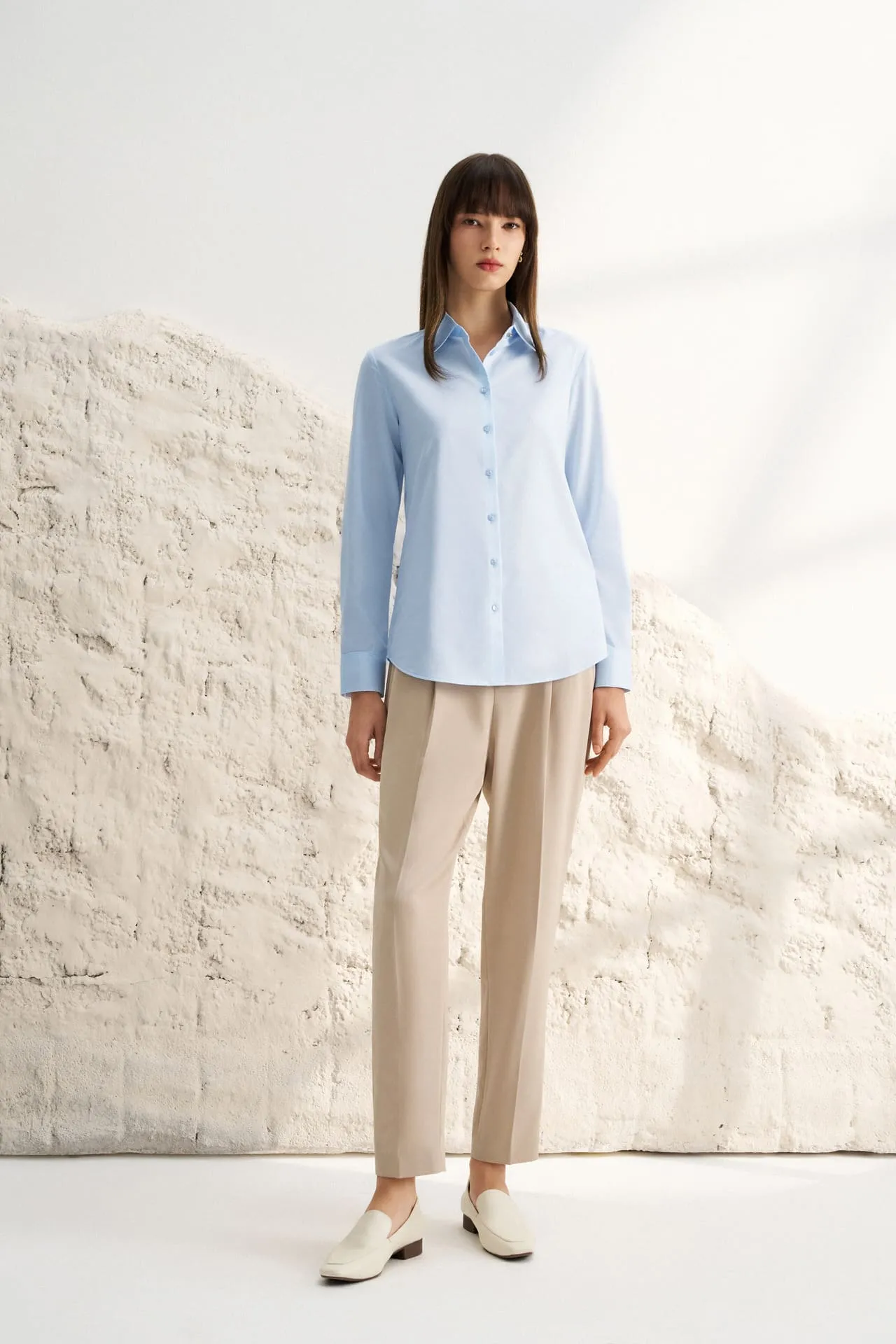 Tapered Dobby Twill Pants With Belt