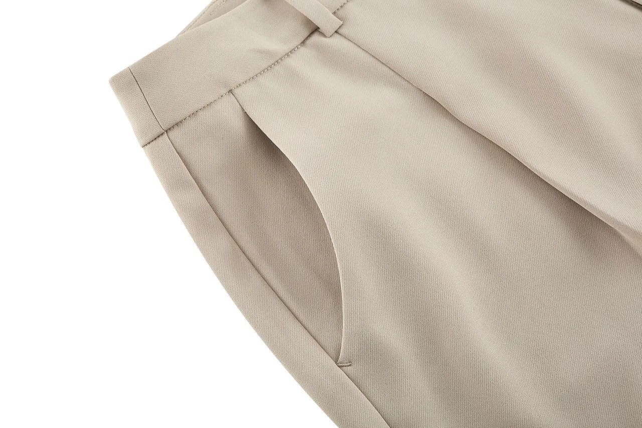 Tapered Dobby Twill Pants With Belt