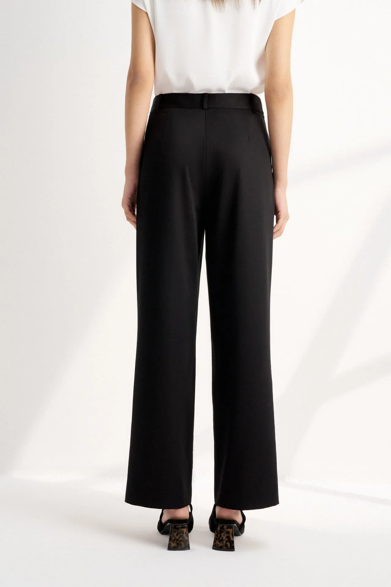 Tencel Satin Relaxed Straight Leg Pants