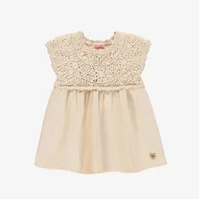The Bailey Linen Crochet Dress - BABY